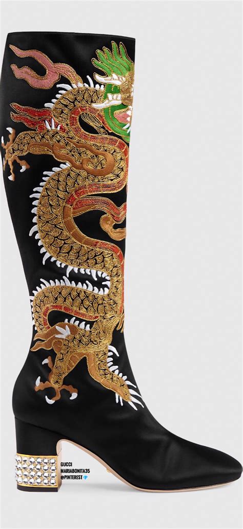 gucci boots with dragons